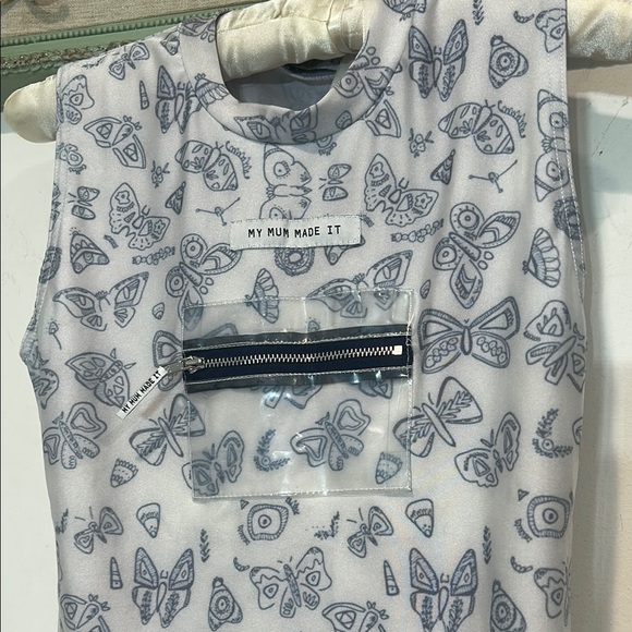 My Mum Made It Butterfly Print high cut hip stretch Bodysuit id holder Gray M/L - Picture 7 of 9